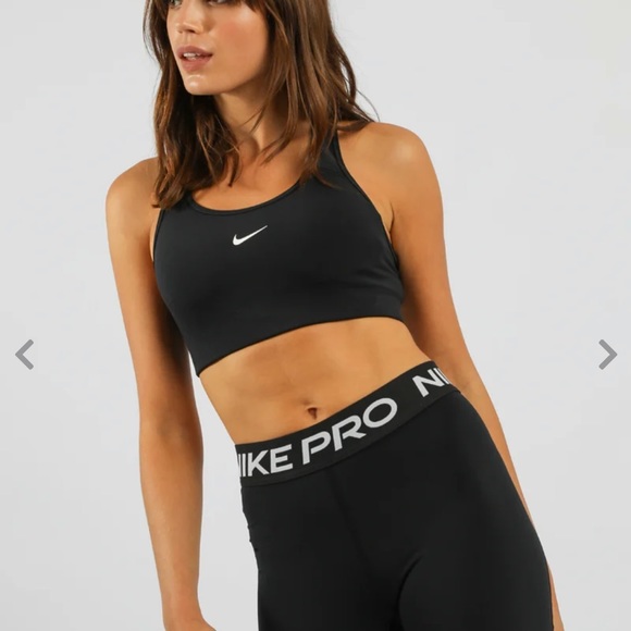 Nike Swoosh Medium Support Bra in Black - Picture 3 of 5